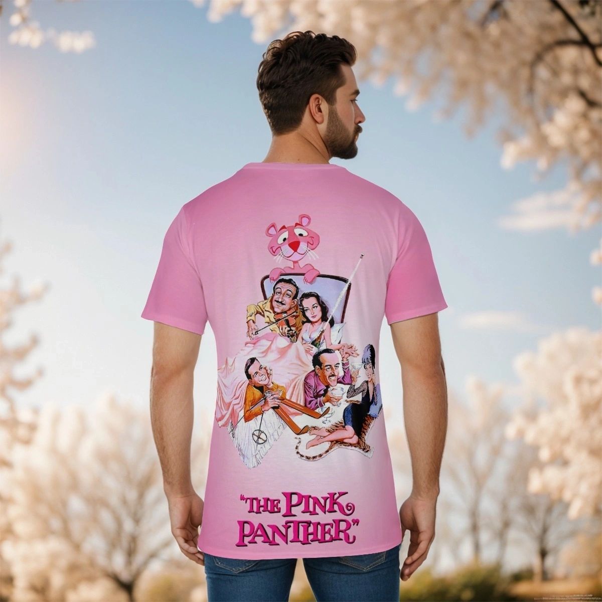 PINK PANTHER MOVIE POSTER OVER PRINT SHIRT & TANK