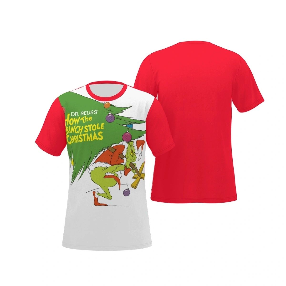 HOW THE GRINCH STOLE CHRISTMAS MOVIE POSTER OVER PRINT SHIRT & TANK
