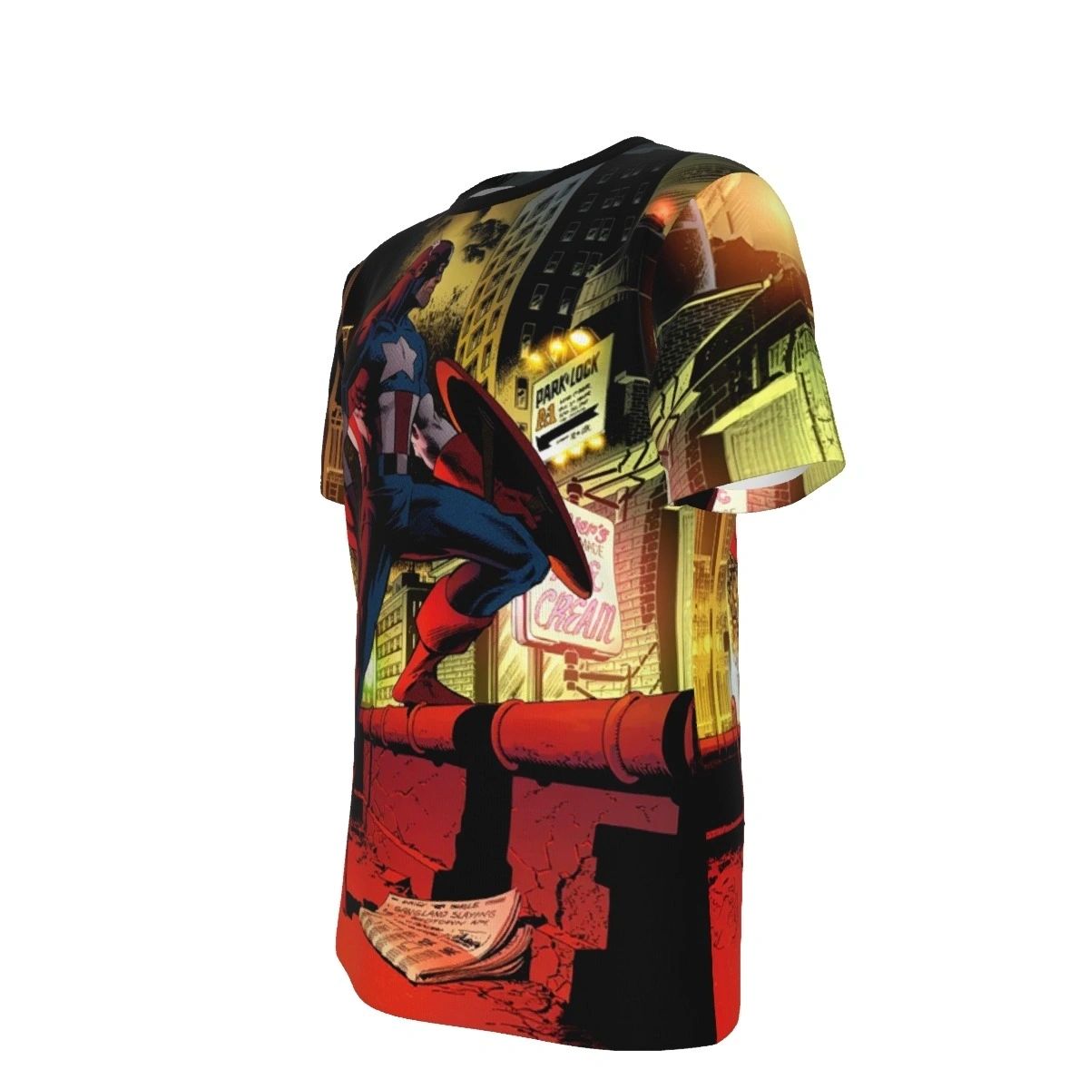 CAPTAIN AMERICA LEINIL YU PINUP OVER PRINT SHIRT & TANK