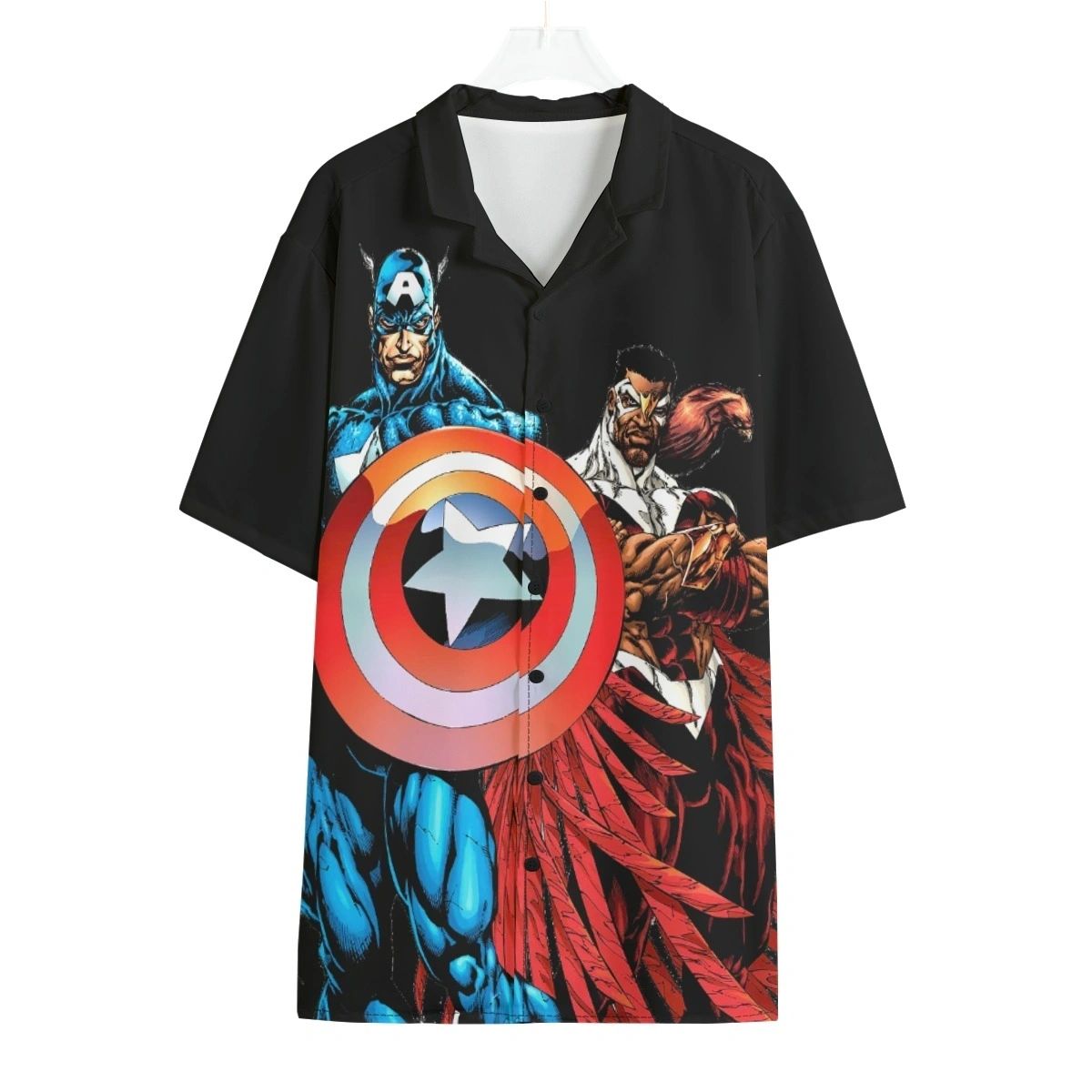 CAPTAIN AMERICA AND FALCON OVER PRINT SHIRT & TANK