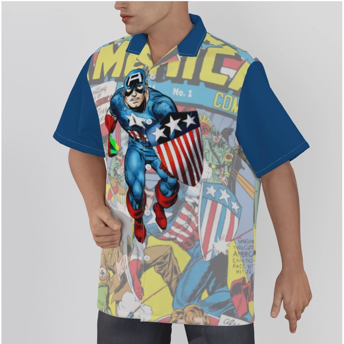 CAPTAIN AMERICA OVER CAP AMERICA COMICS 1 ALL OVER PRINT SHIRT & TANK -BYRNE