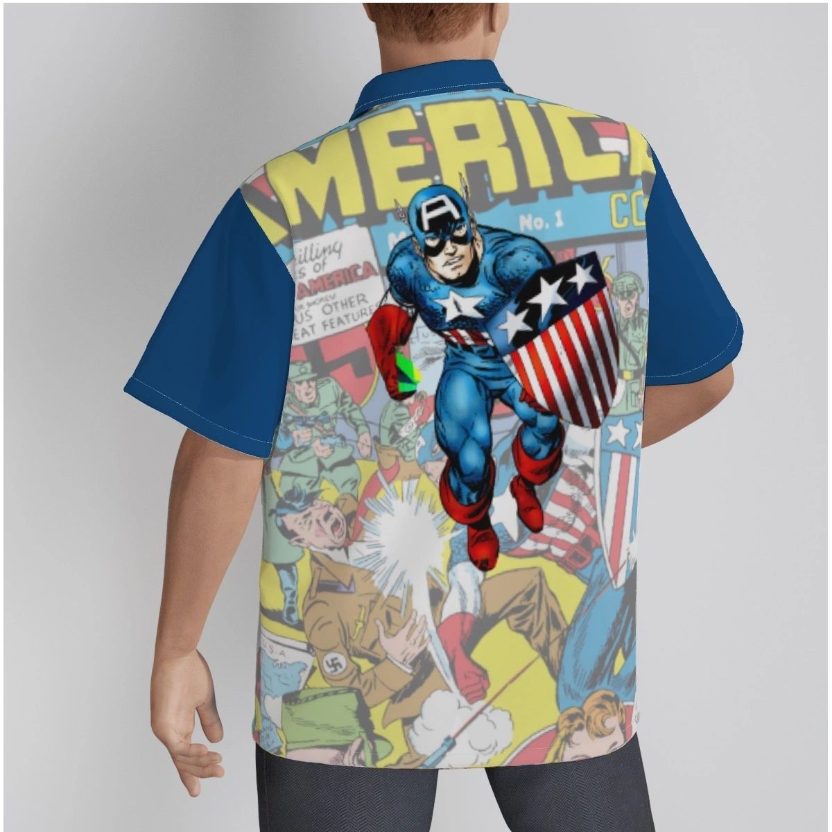 CAPTAIN AMERICA OVER CAP AMERICA COMICS 1 ALL OVER PRINT SHIRT & TANK -BYRNE