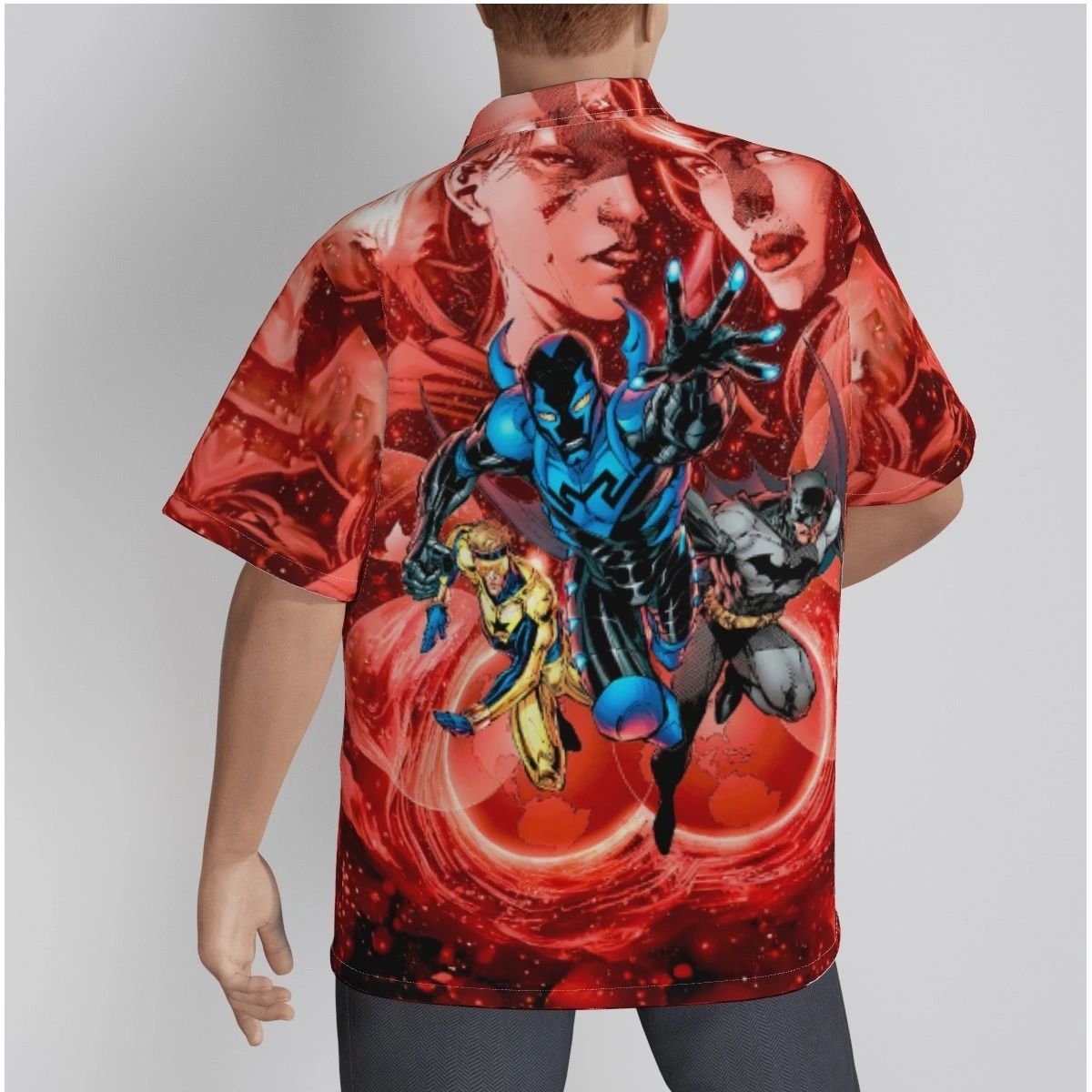 NEW BLUE BEETLE INFINITE CRISIS 5 ALL OVER PRINT SHIRT & TANK - JIM LEE ART