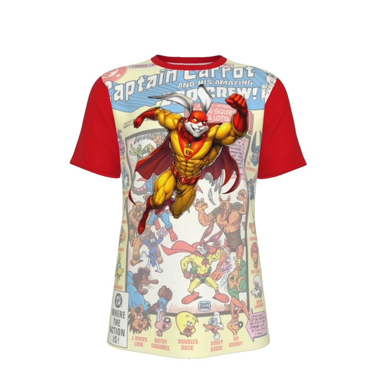 CAPTAIN CARROT READY OVER PRINT SHIRT & TANK - OVERCAP CARROT 15