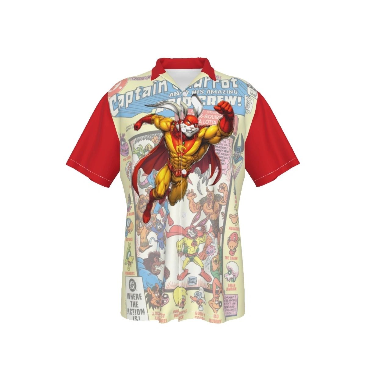 CAPTAIN CARROT READY OVER PRINT SHIRT & TANK - OVERCAP CARROT 15