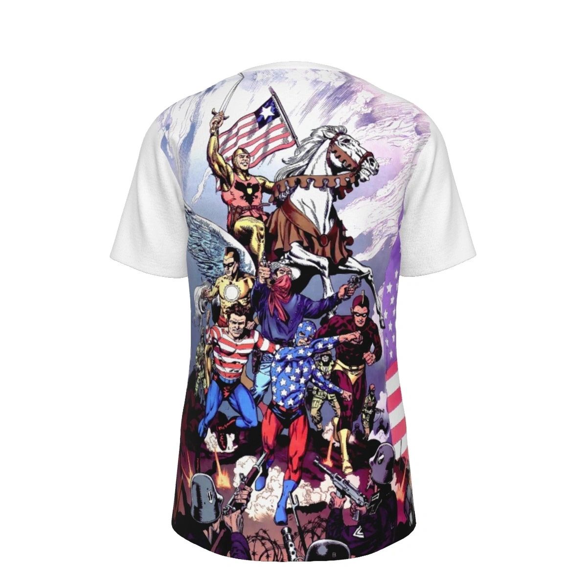 SHINING KNIGHT WITH THE SOLDIERS OVER PRINT SHIRT & TANK - STAR AND STRIPE 000