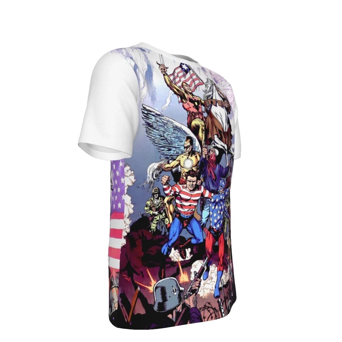SHINING KNIGHT WITH THE SOLDIERS OVER PRINT SHIRT & TANK - STAR AND STRIPE 000