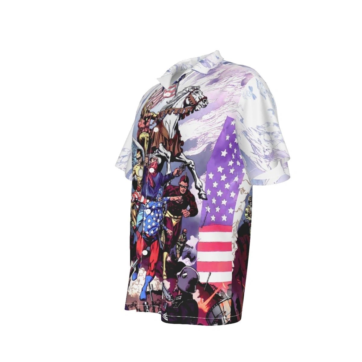 SHINING KNIGHT WITH THE SOLDIERS OVER PRINT SHIRT & TANK - STAR AND STRIPE 000