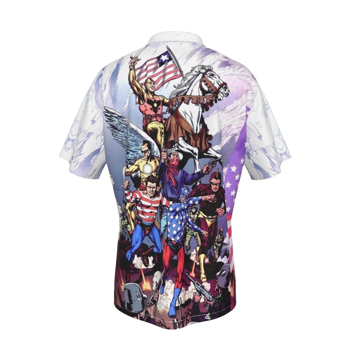 SHINING KNIGHT WITH THE SOLDIERS OVER PRINT SHIRT & TANK - STAR AND STRIPE 000
