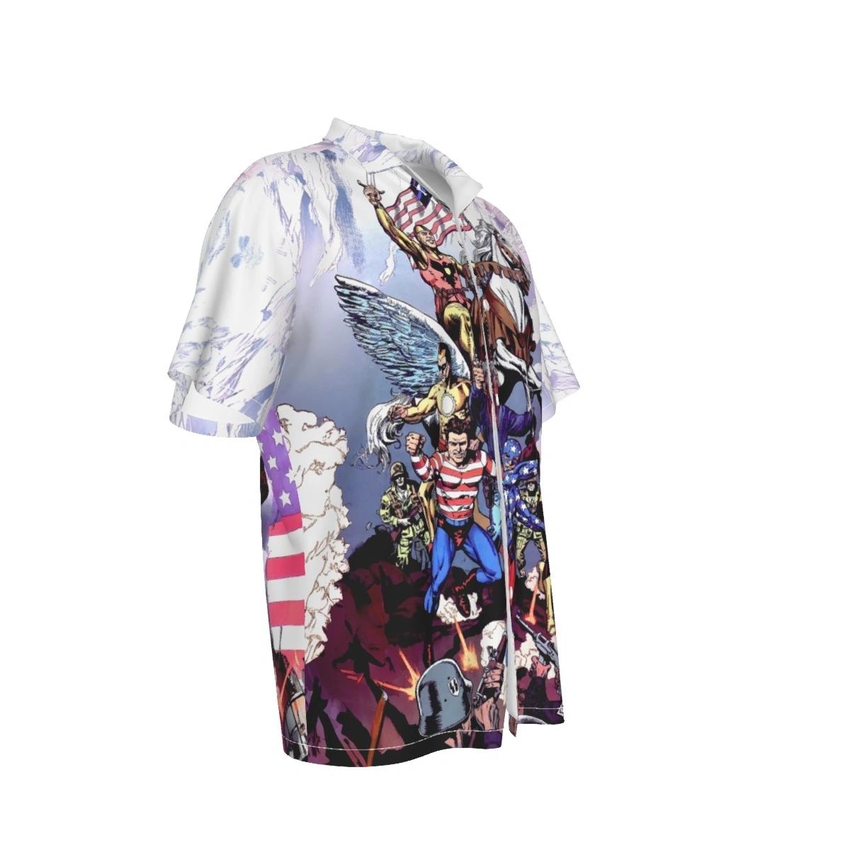 SHINING KNIGHT WITH THE SOLDIERS OVER PRINT SHIRT & TANK - STAR AND STRIPE 000
