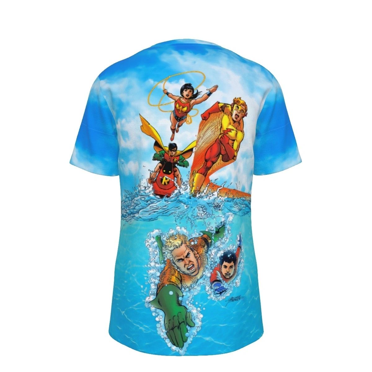 AQUAMAN AND TEEN TITANS OCEAN ALL OVER PRINT SHIRT & TANK - PEREZ ART
