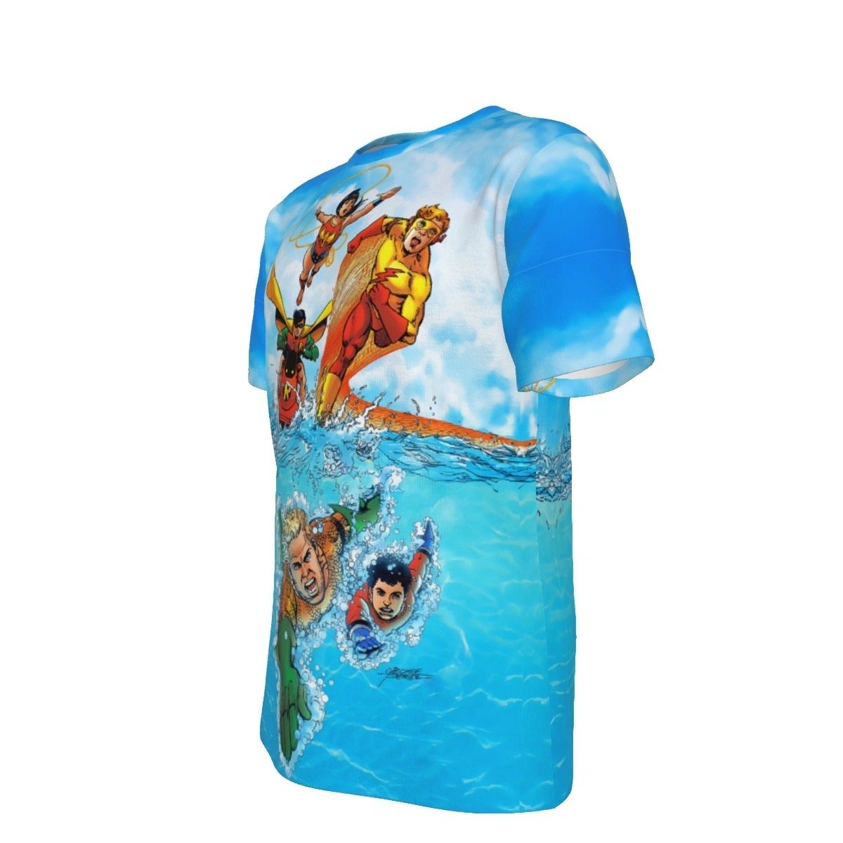 AQUAMAN AND TEEN TITANS OCEAN ALL OVER PRINT SHIRT & TANK - PEREZ ART