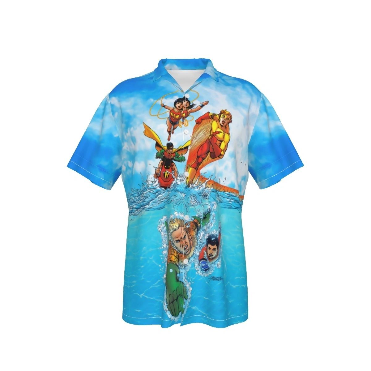 AQUAMAN AND TEEN TITANS OCEAN ALL OVER PRINT SHIRT & TANK - PEREZ ART