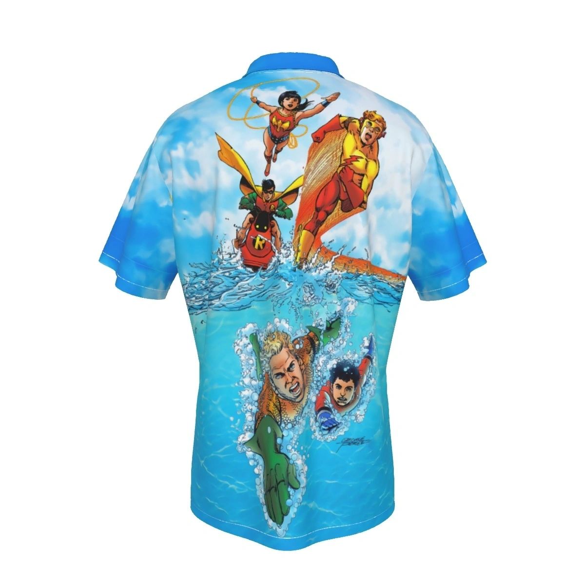 AQUAMAN AND TEEN TITANS OCEAN ALL OVER PRINT SHIRT & TANK - PEREZ ART