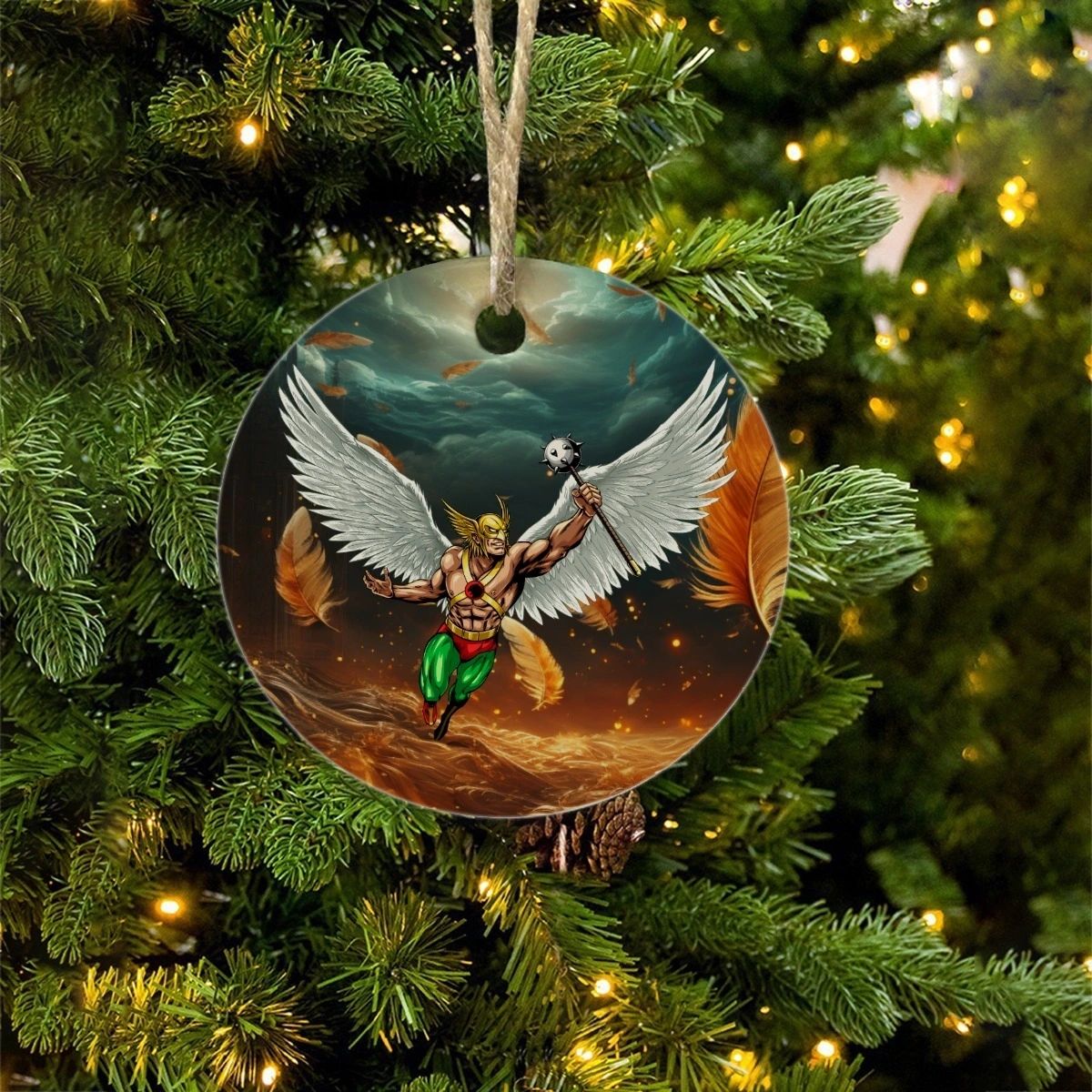 HAWKMAN READY CHRISTMAS TREE ORNAMENT