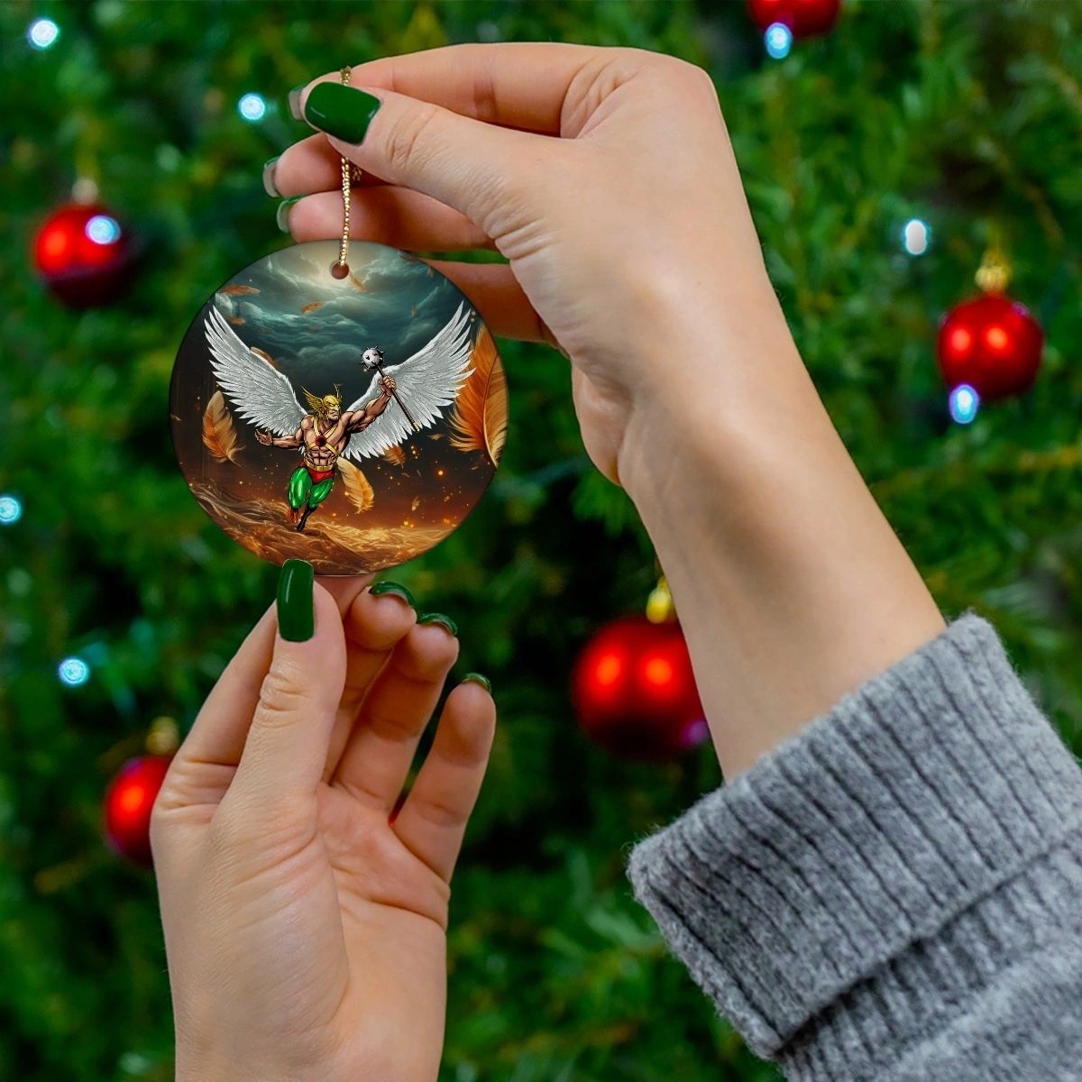 HAWKMAN READY CHRISTMAS TREE ORNAMENT