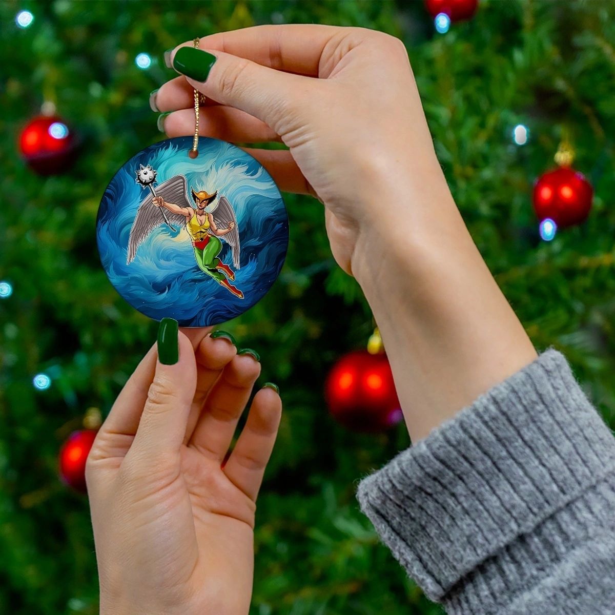 HAWKGIRL READY CHRISTMAS TREE ORNAMENT
