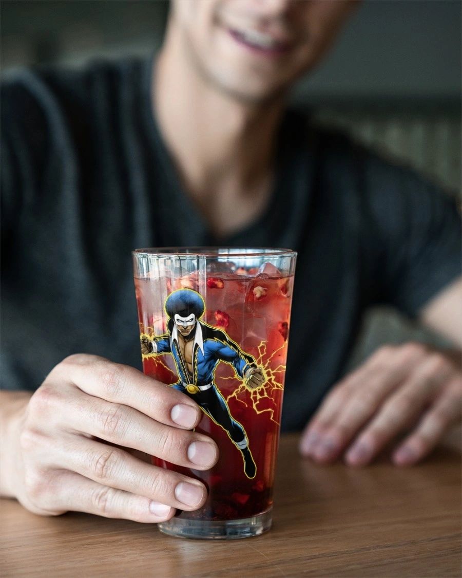 BLACK LIGHTNING READY PINT GLASS WITH FREE SHIPPING