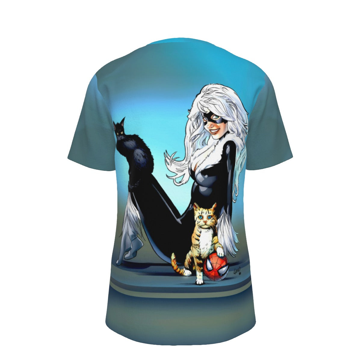 BLACK CAT KITTYS ALL OVER PRINT SHIRT AND TANK