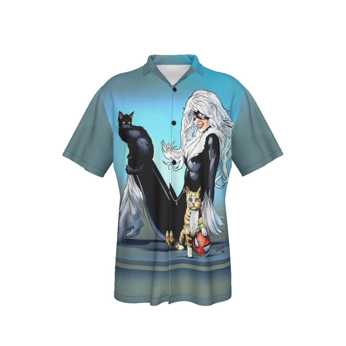 BLACK CAT KITTYS ALL OVER PRINT SHIRT AND TANK