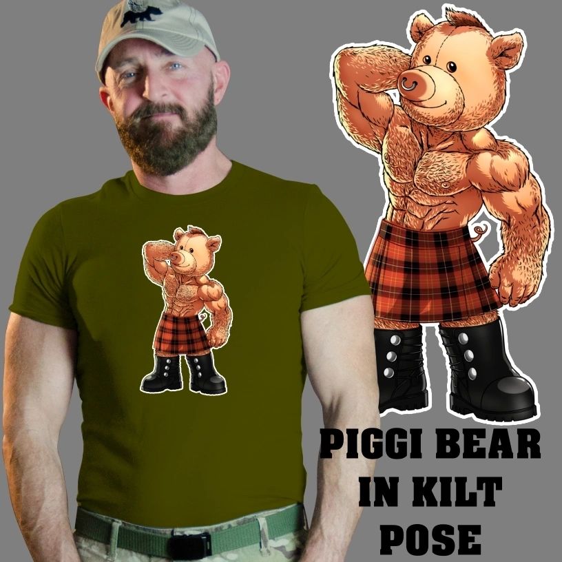 PIGGI BEAR in Kilt Pose Shirt