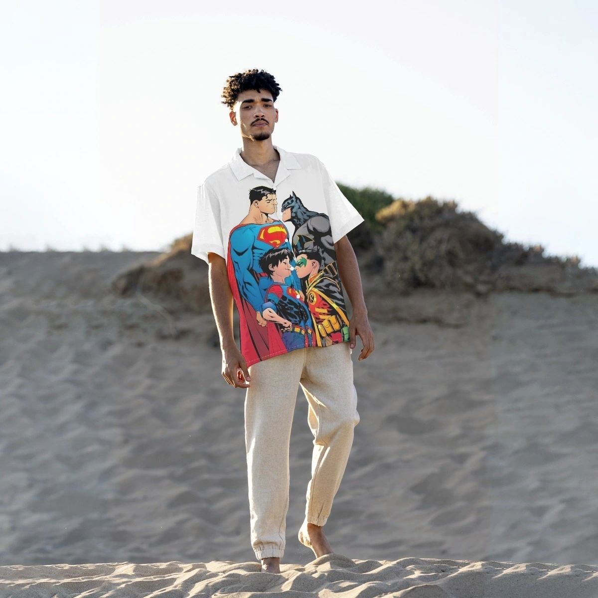 SUPERMAN BATMAN AND SONS ALL OVER PRINT SHIRT AND TANK TOP