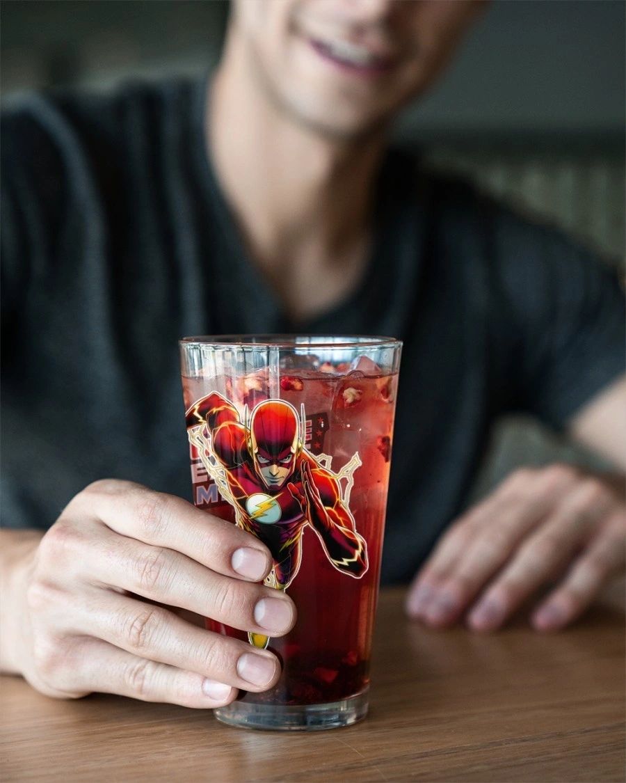 THE FLASH READY Pint Glass (with Free Shipping) - EARTH 1 BARRY ALLEN