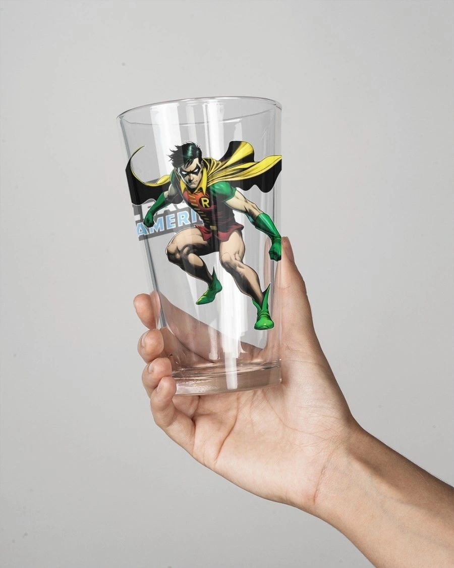 ROBIN THE BOY WONDER READY Pint Glass (with Free Shipping) - JLA READY
