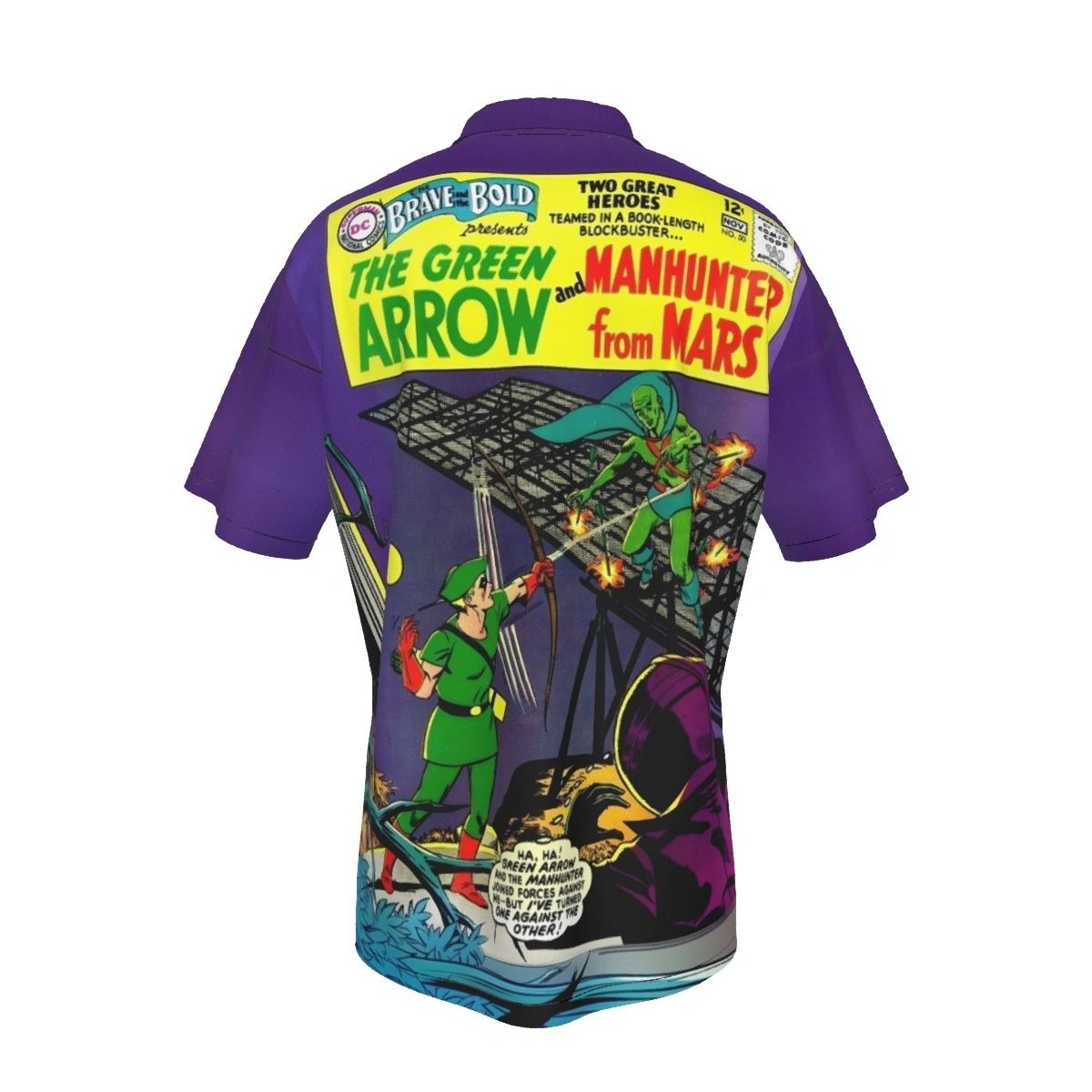 BRAVE AND THE BOLD 50 ALL OVER PRINT SHIRT AND TANK TOP - MARTIAN MANHUNTER GREEN ARROW