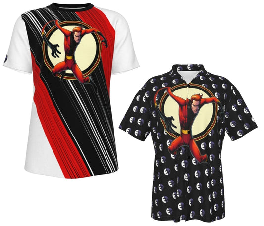 ELONGATED MAN READY ALL OVER PRINT SHIRT AND TANK TOP