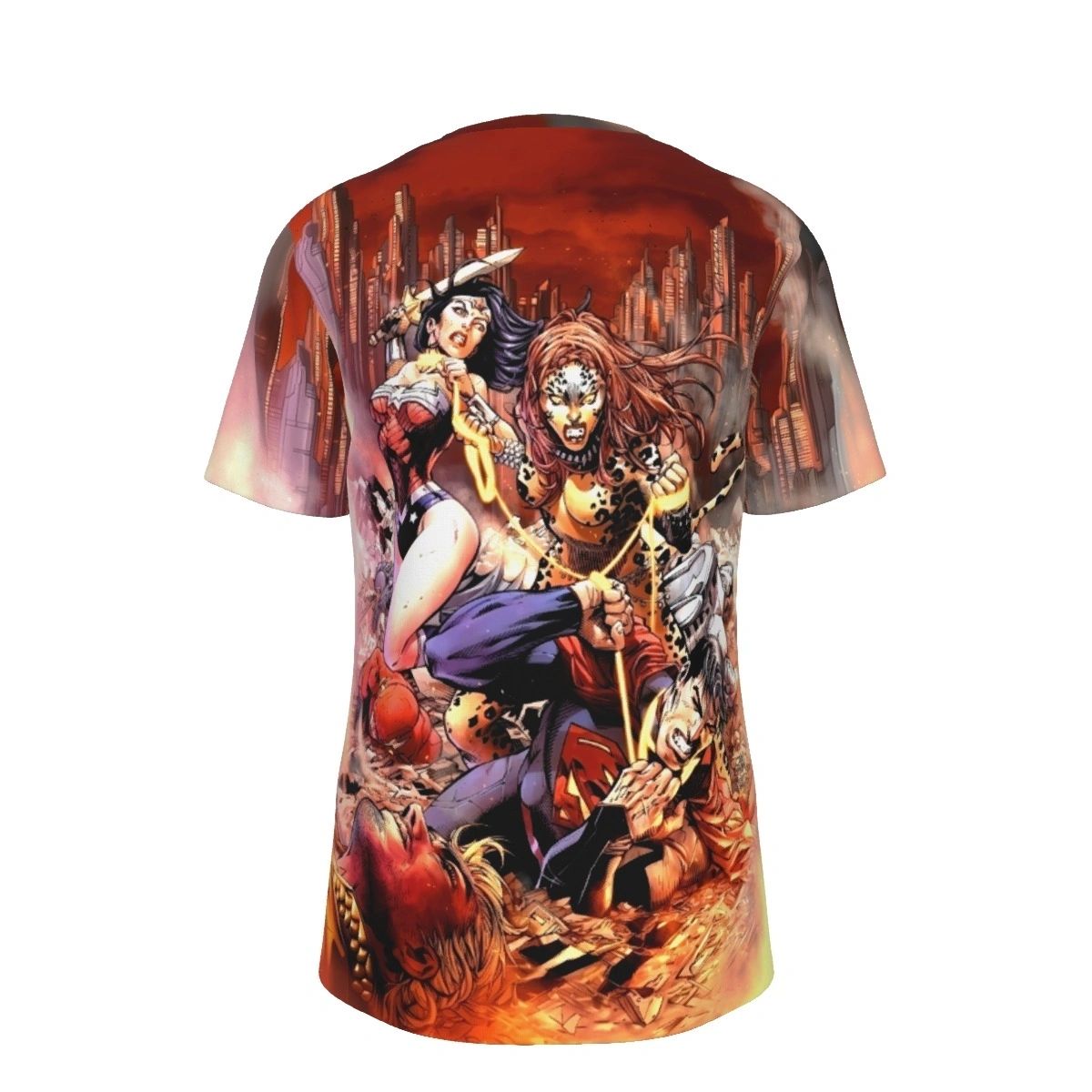 WONDER WOMAN JLA VS CHEETAHL ALL OVER PRINT SHIRT AND TANK TOP -TONY DANIELS