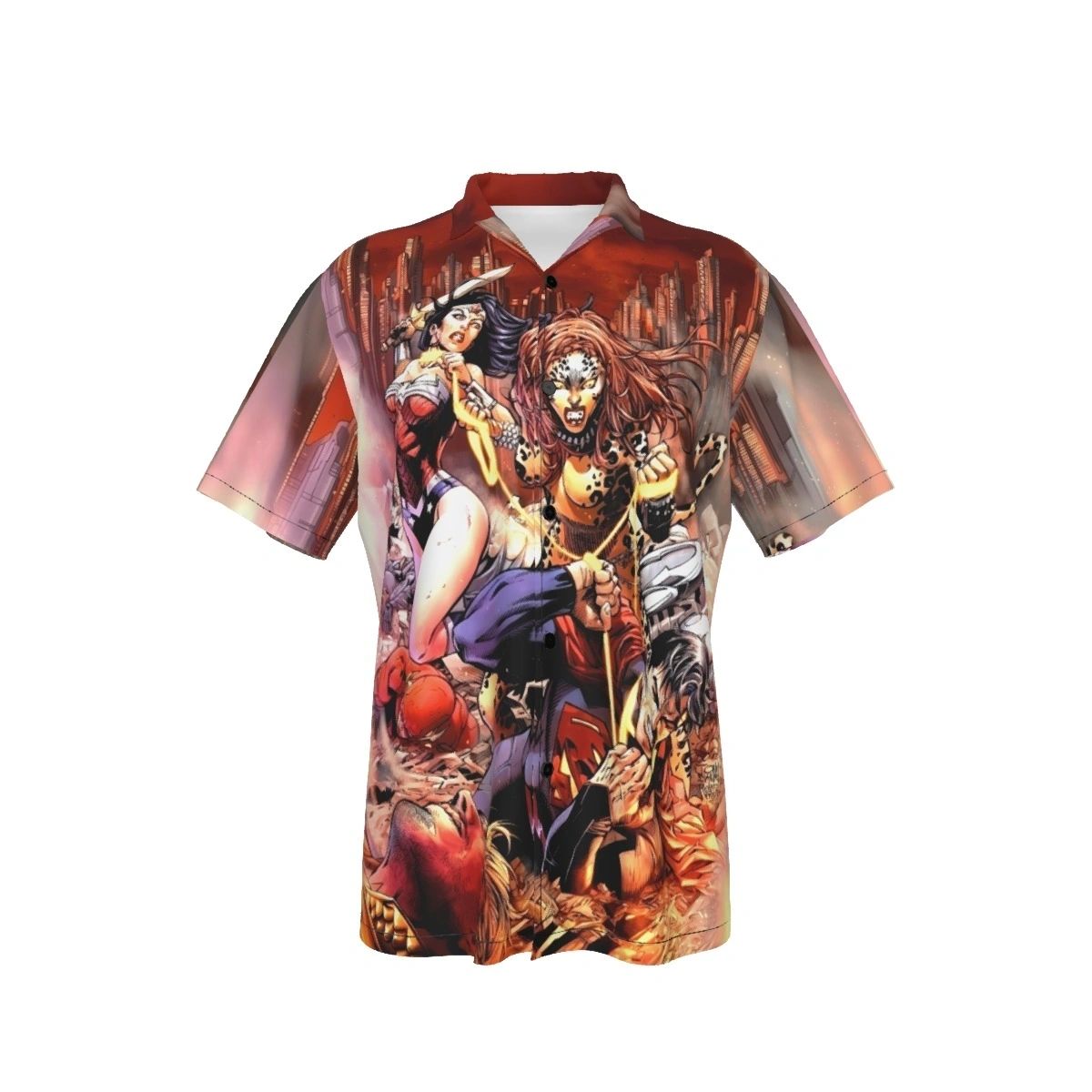 WONDER WOMAN JLA VS CHEETAHL ALL OVER PRINT SHIRT AND TANK TOP -TONY DANIELS