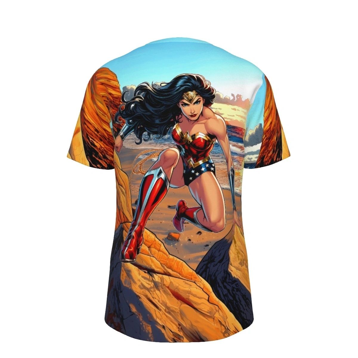 WONDER WOMAN EARTH 1 READY ALL OVER PRINT SHIRT AND TANK TOP