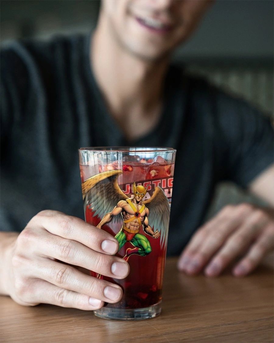 HAWKMAN EARTH 2 READY Pint Glass (with Free Shipping) -JLA