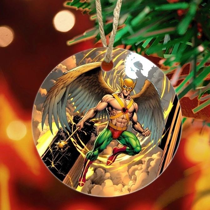 HAWKMAN EARTH 2 READY CHRISTMAS TREE ORNAMENT