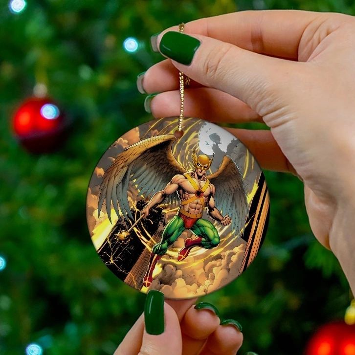 HAWKMAN EARTH 2 READY CHRISTMAS TREE ORNAMENT