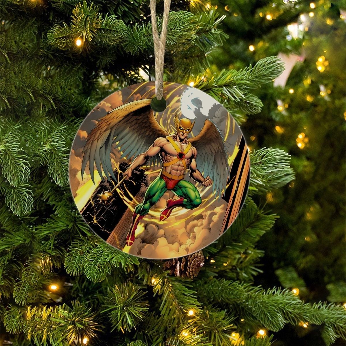 HAWKMAN EARTH 2 READY CHRISTMAS TREE ORNAMENT