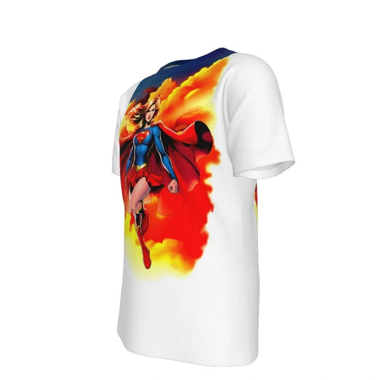 SUPERGIRL EARTH 1 READY ALL OVER PRINT SHIRTS- JLA READY