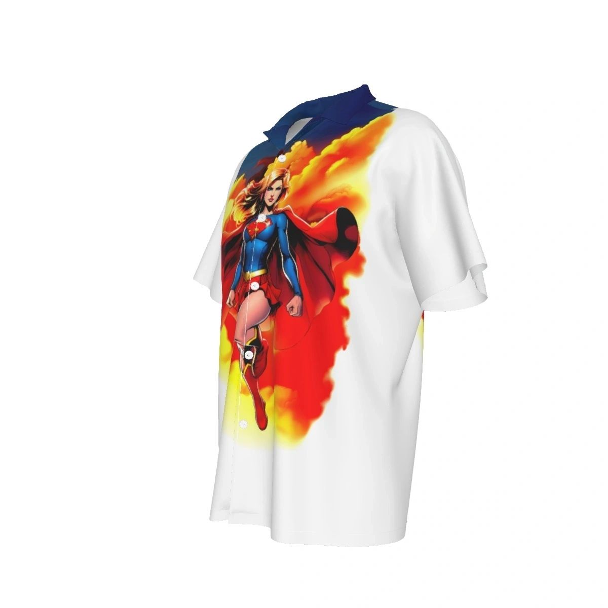 SUPERGIRL EARTH 1 READY ALL OVER PRINT SHIRTS- JLA READY