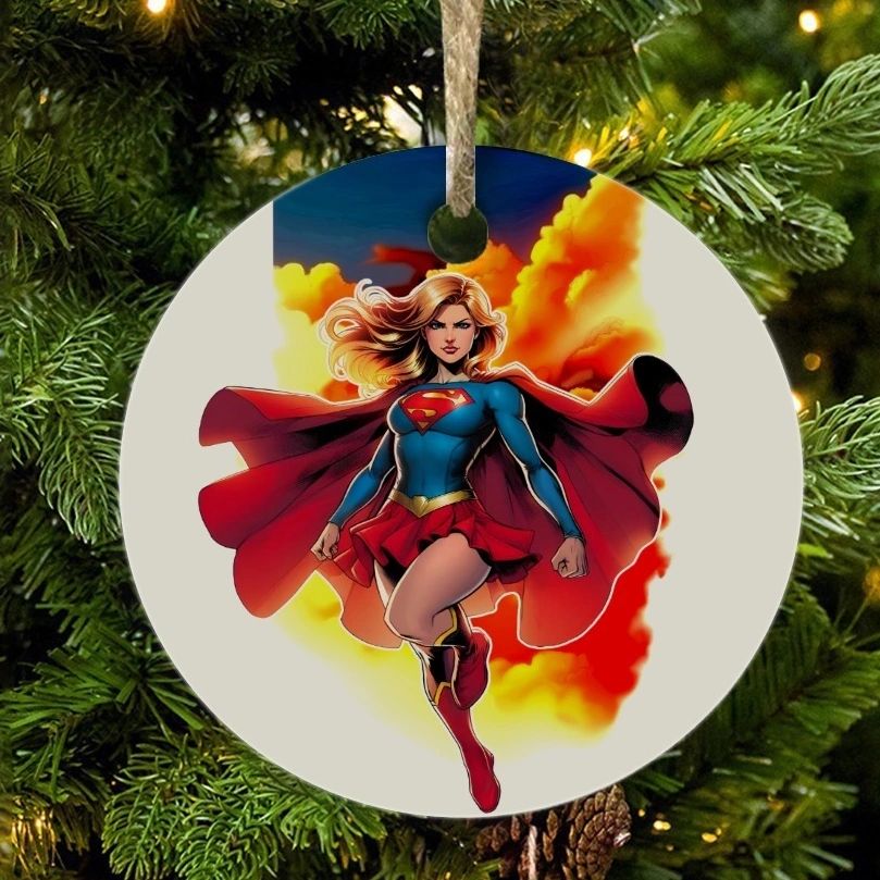 SUPEGIRL EARTH 1 READY CHRISTMAS TREE ORNAMENT - JLA