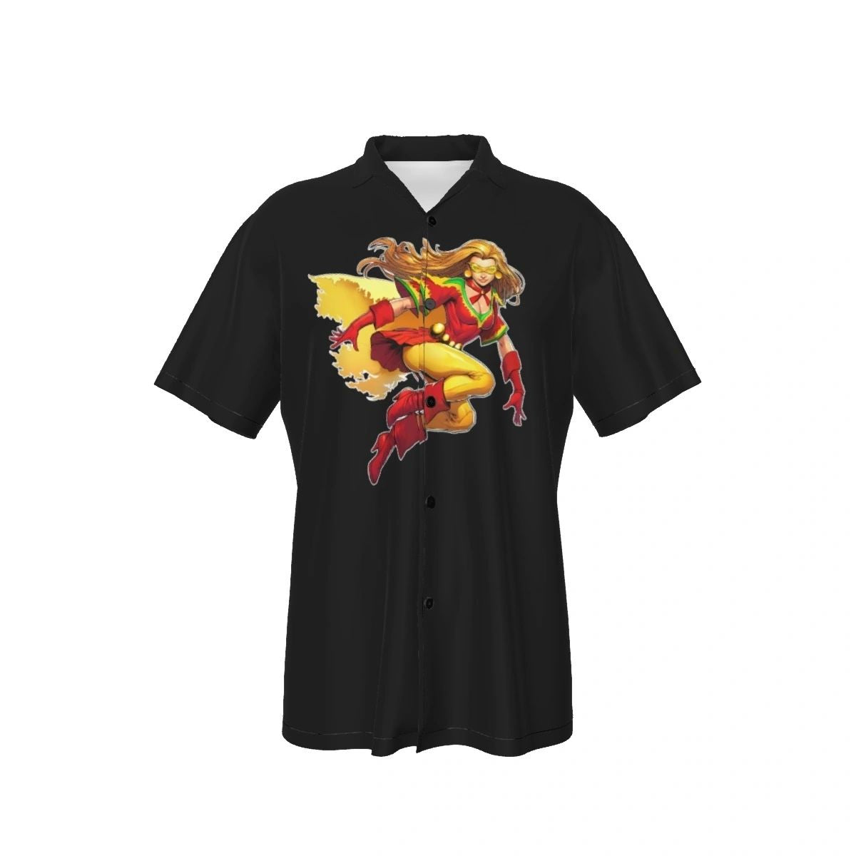 FLAMEBIRD READY BLACK ALL OVER PRINT SHIRTS- TEEN TITANS READY