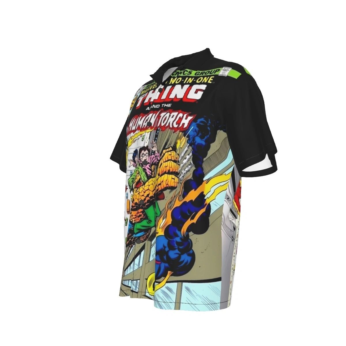 MARVEL TWO IN ONE 59 ALL OVER PRINT SHIRT AND TANK TOP -THING HUMAN TORCH