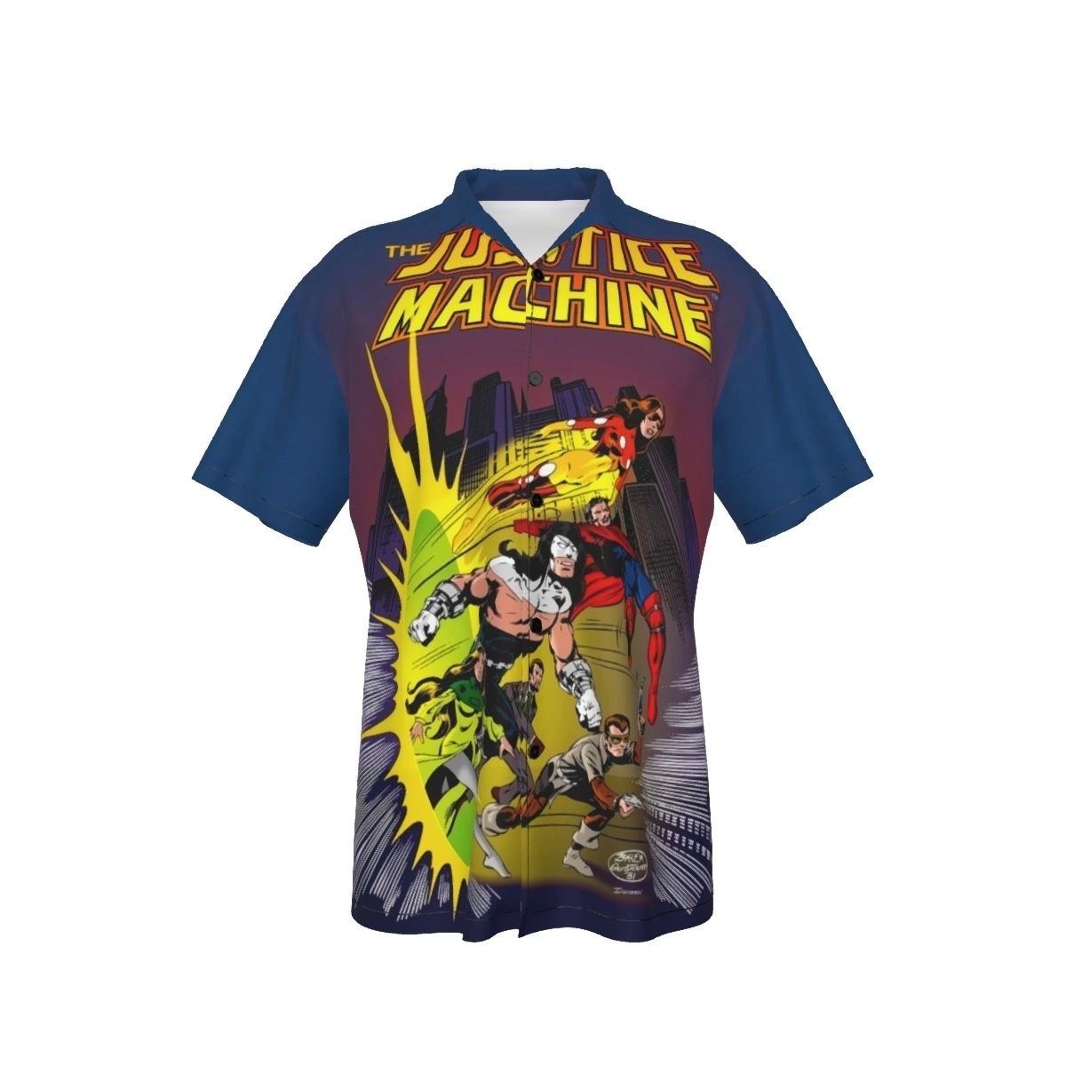 JUSTICE MACHINE 1 ALL OVER PRINT SHIRTS - JOHN BYRNE ART