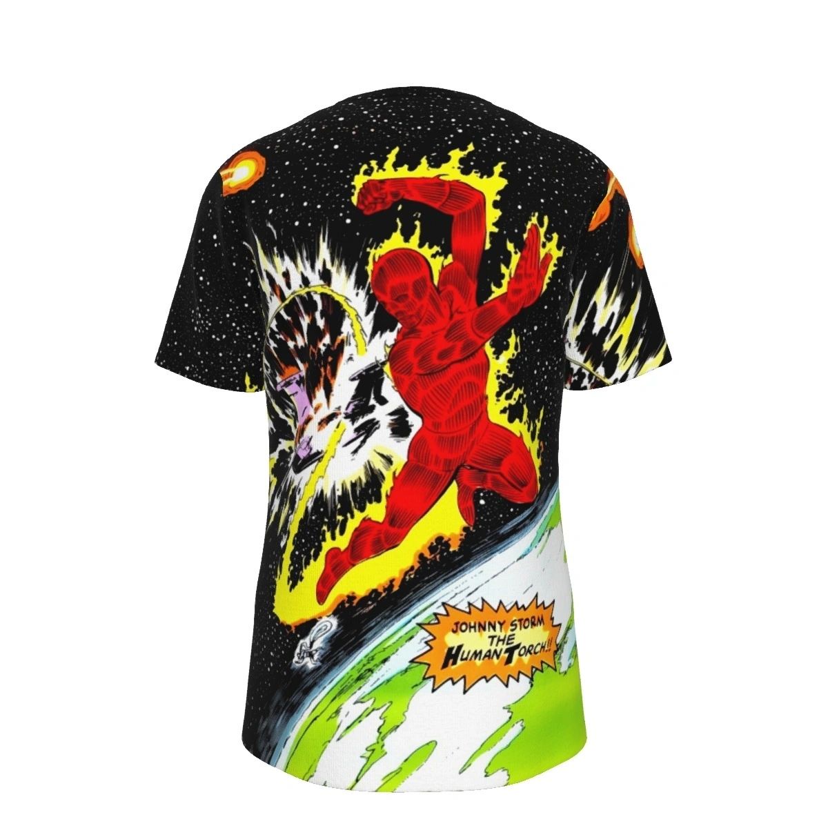 HUMAN TORCH PINUP ALL OVER PRINT SHIRTS -JOHN BYRNE