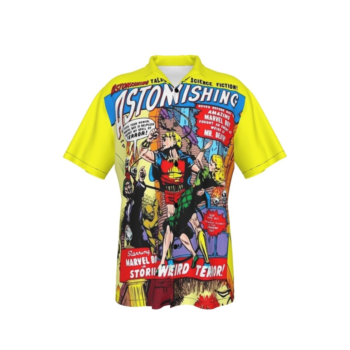 ASTONISHING COMICS ALL OVER PRINT SHIRTS - MARVEL BOY