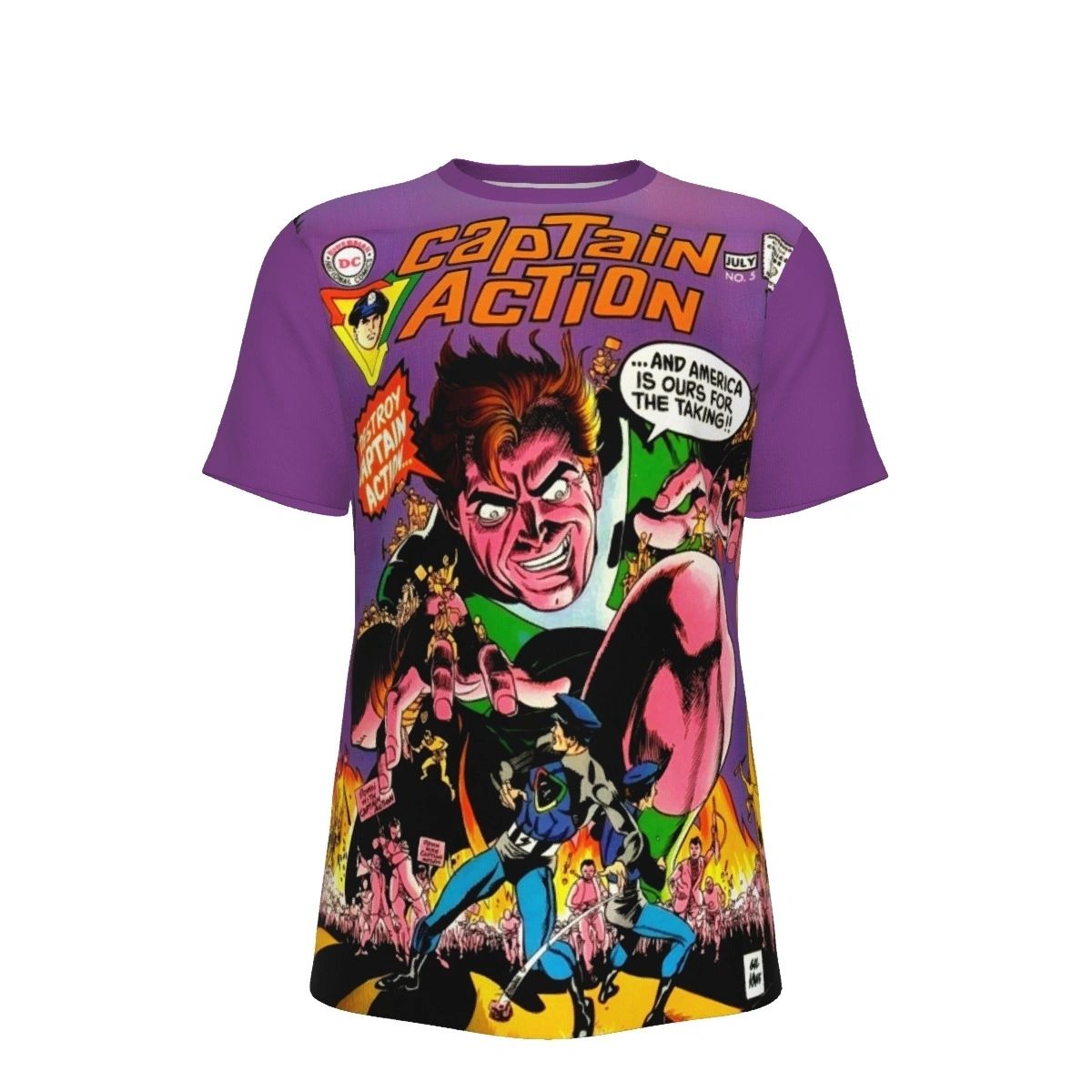 CAPTAIN ACTION 5 ALL OVER PRINT SHIRTS