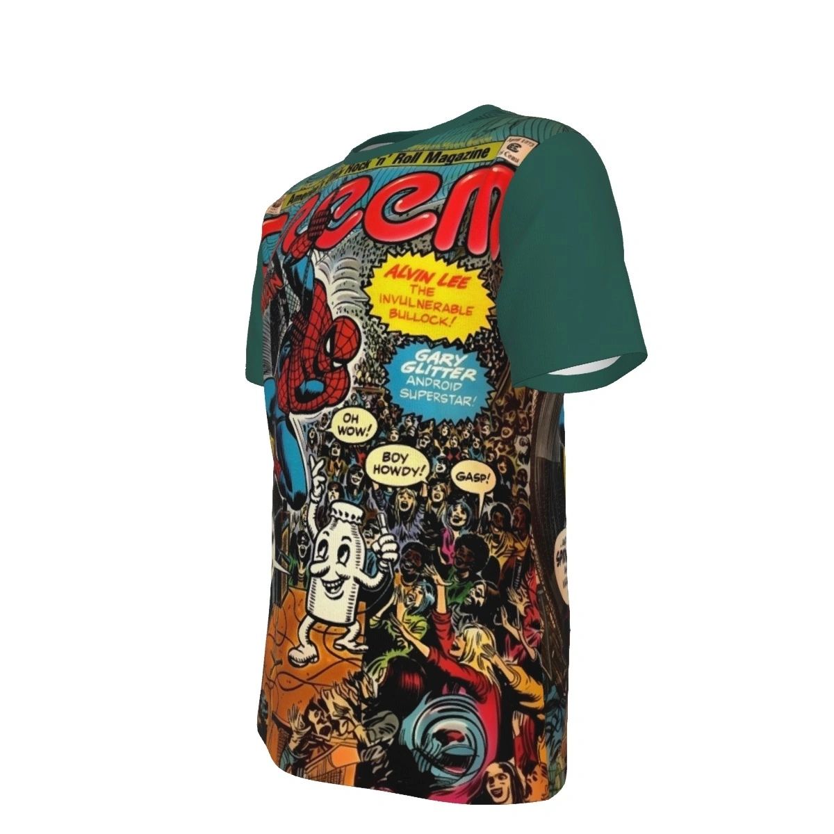 CREEM 1 ALL OVER PRINT SHIRTS - AMERICAS ONLY ROCK AND ROLL MAGAZINE -SPIDERMAN