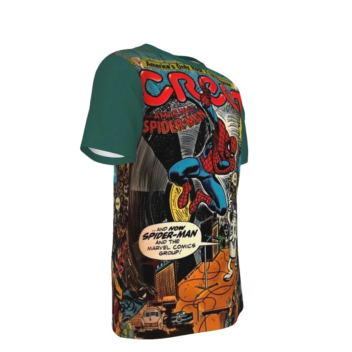 CREEM 1 ALL OVER PRINT SHIRTS - AMERICAS ONLY ROCK AND ROLL MAGAZINE -SPIDERMAN