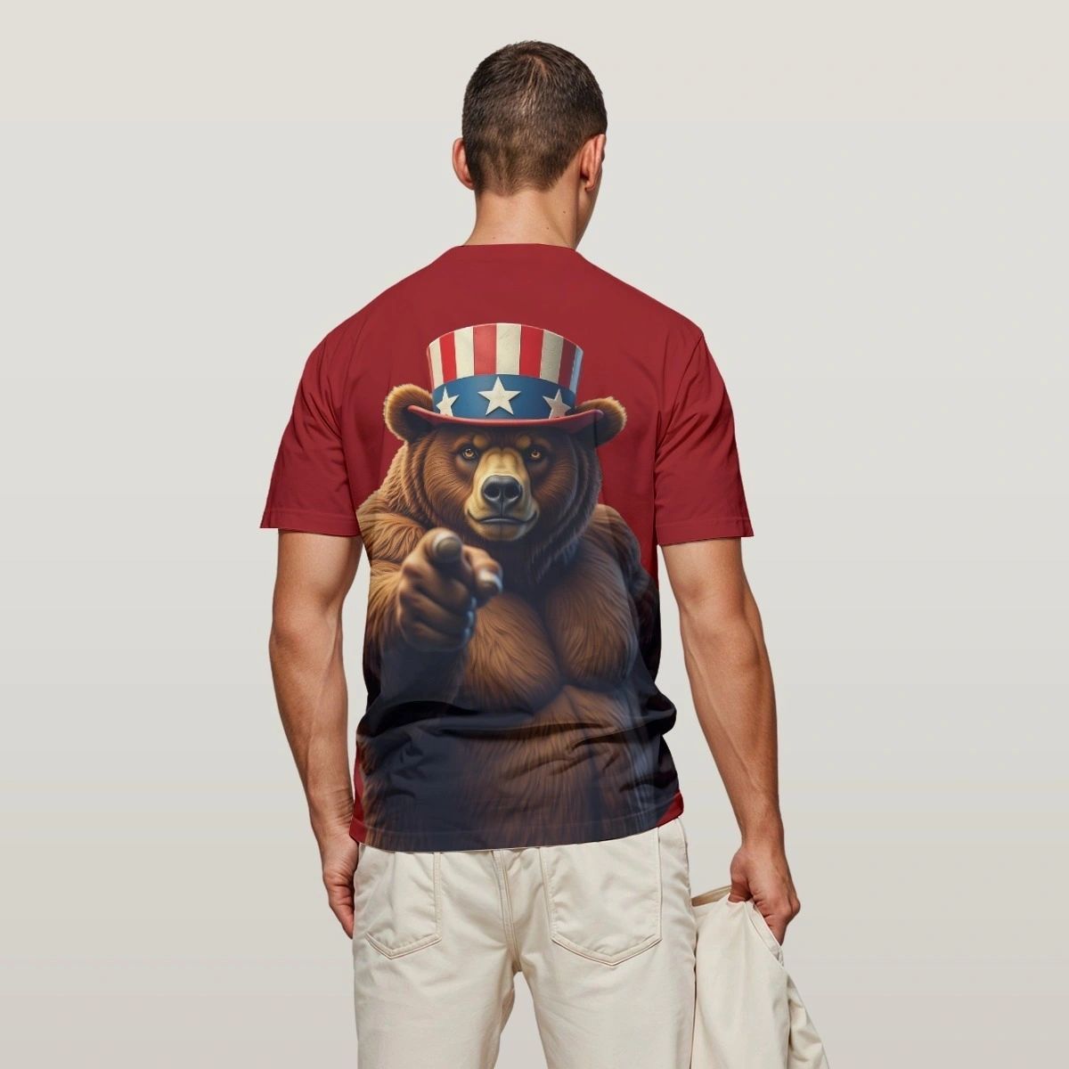 UNCLE SAM BEAR ALL OVER PRINT SHIRTS