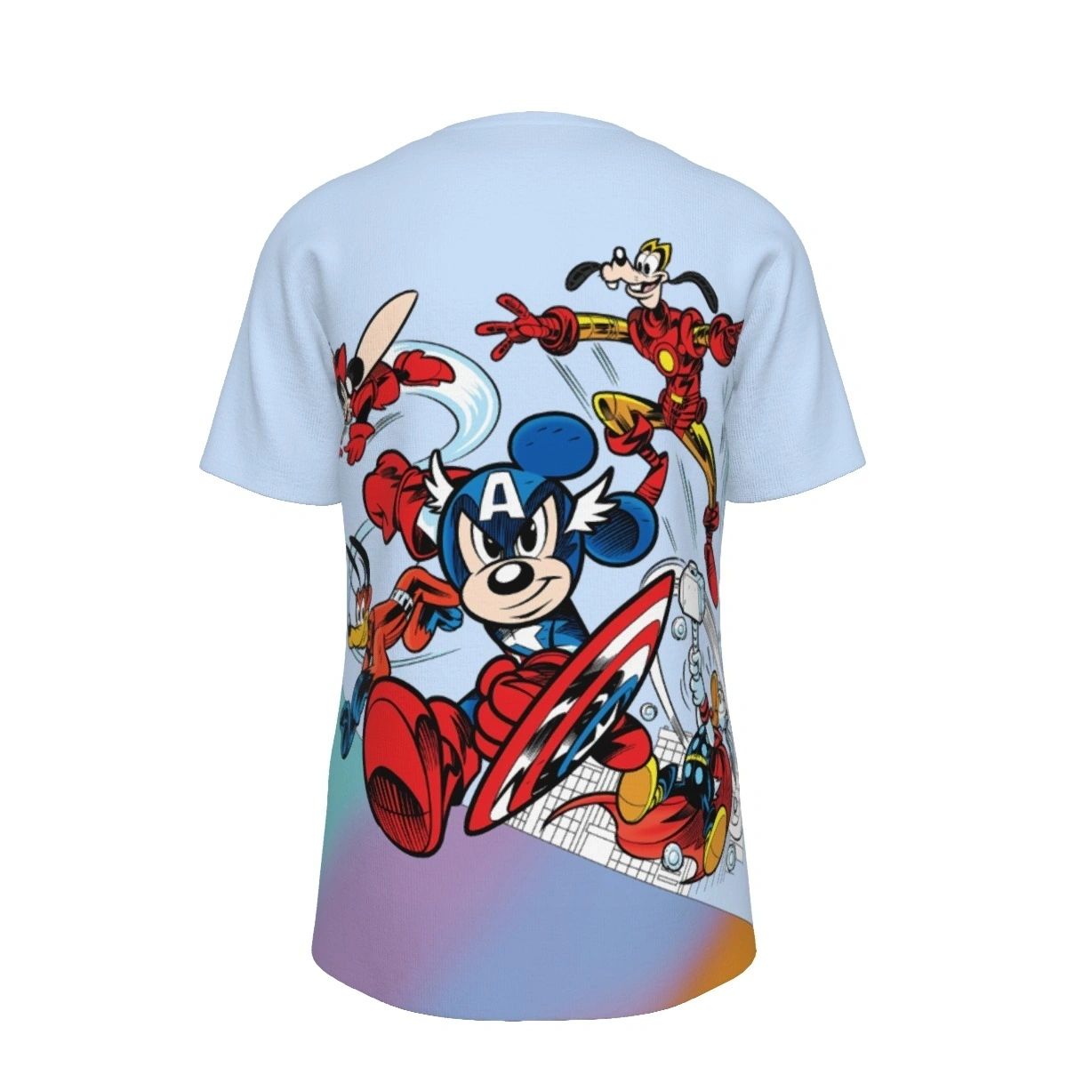 MIKEY AND FRIENDS AS THE AVENGERS ALL OVER PRINT SHIRTS